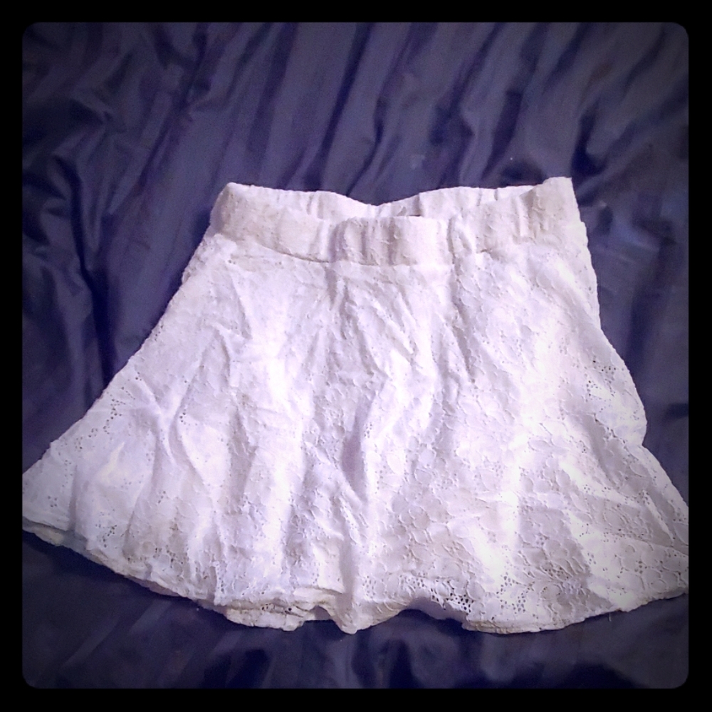 White lace skirt